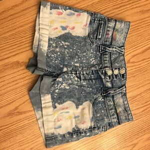 SO Girls Jean Shorts rolled-cuff braided belt loop